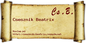 Csesznik Beatrix névjegykártya